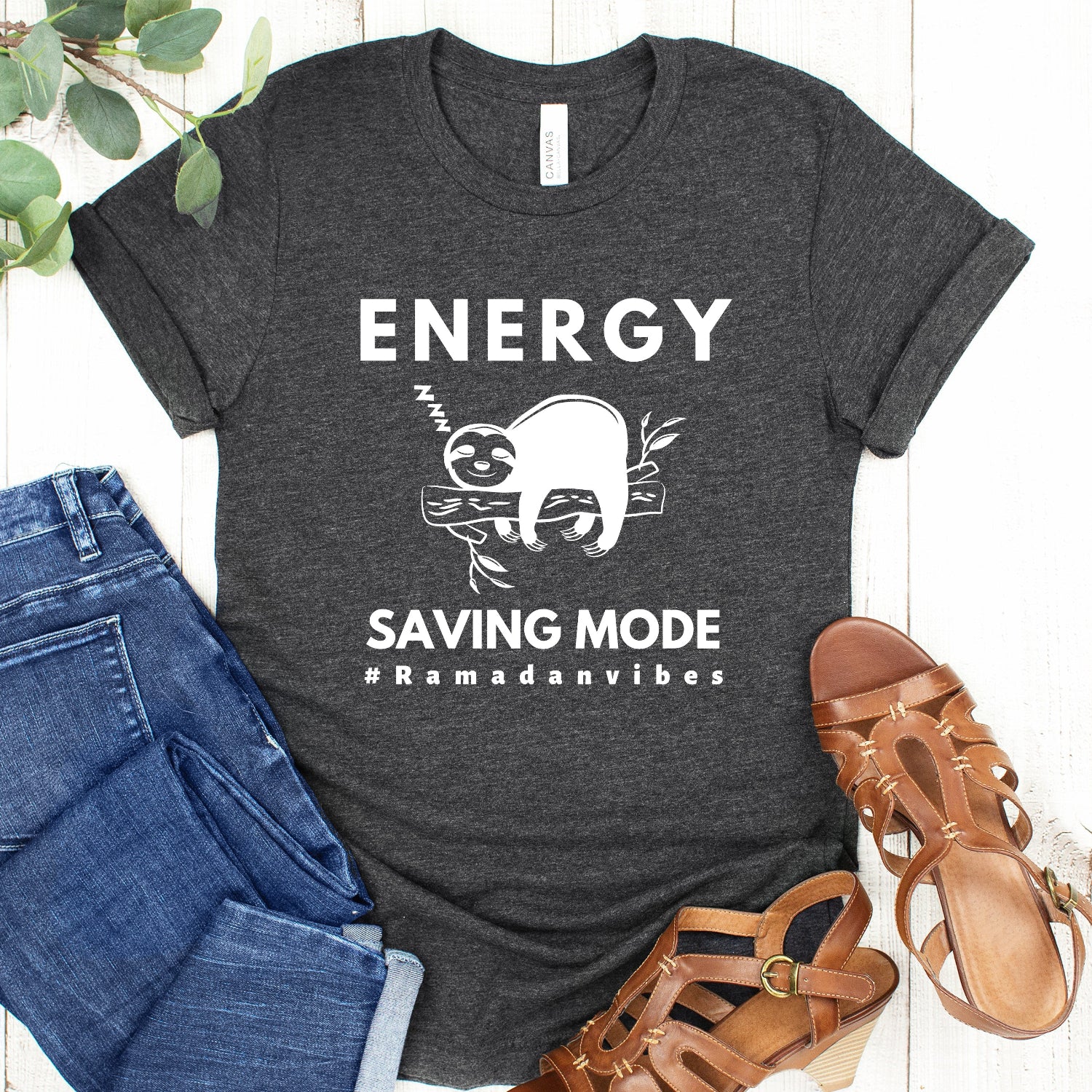 dark grey playful ramadan fasting tee